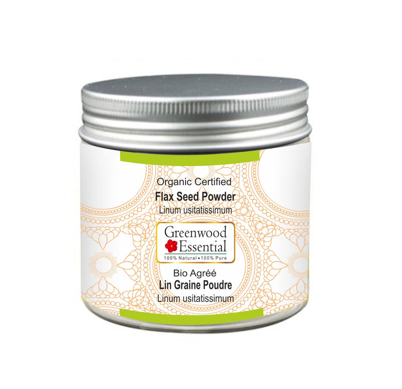[Australia] - Greenwood Essential Pure Flax Seed Powder (Linum usitatissimum) Organic Certified 100gm (3.5 oz) 
