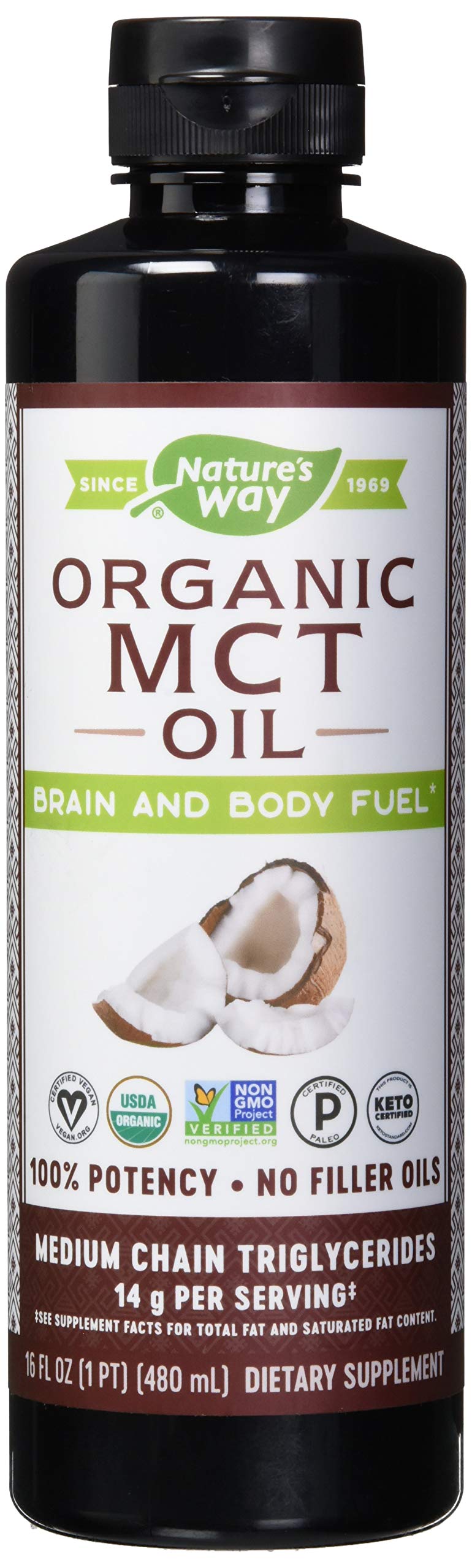 [Australia] - Nature's Way Nature's Way Organic Mct Oil from Coconut, Non-GMO, Gluten-Free, 14 G Mcts Per Serving, 16 Ounce (Pack of 1) 