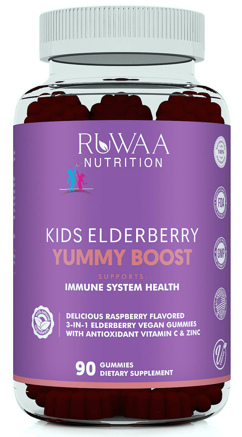 RUWAA NUTRITION Vitamins, Elderberry Gummies, Zinc Supplements & Vitamin C: Immune Support Vitamins, Bone, Brain, Lung, Skin | Elderberry Gummies Vegan, Gluten Free, Non-GMO (1) 1