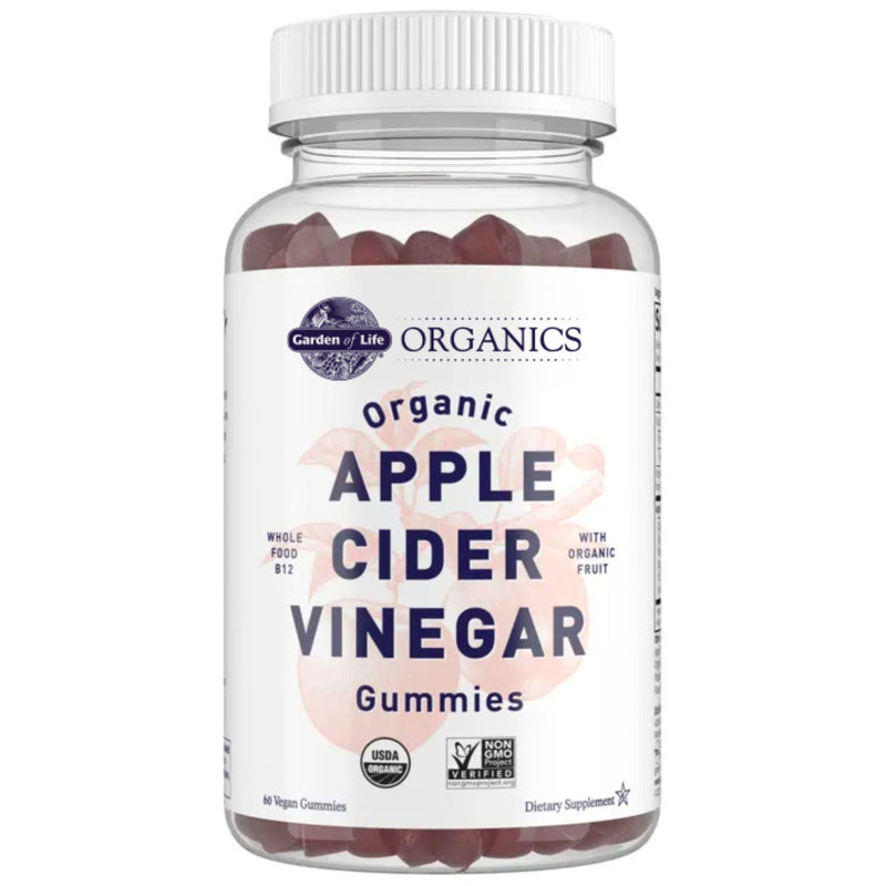 Garden of Life Organics Apple Cider Vinegar Gummies with Vitamin B12 – Organic ACV Gummy Vitamins, Vegan, Gluten-Free, Non-GMO, 60 Gummies | Vitamin B12 - Organic ACV Gummy Vitamins, Vegan, Gluten-Free, Non-GMO
