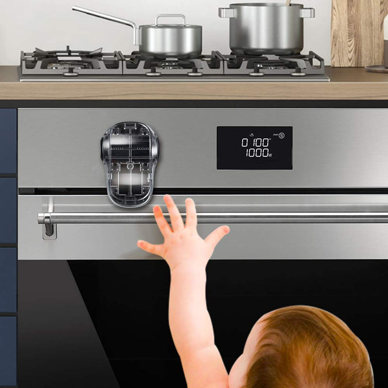 [Australia] - EUDEMON Child Safety Heat-Resistant Oven Door Lock, Oven Front Lock for Kids Easy to Install, Use Adhesive,No Screws or Drill (1 Pack,Clear-Black)(ONLY for Flat Surface) Clear-Black 