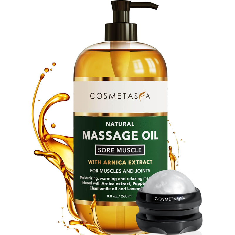 [Australia] - Cosmetasa Massage Oil for Sore Muscles with Roller Ball - Soothes Joints & Muscles with Arnica, Lavender Oil, Peppermint Oil & Chamomile Extract 