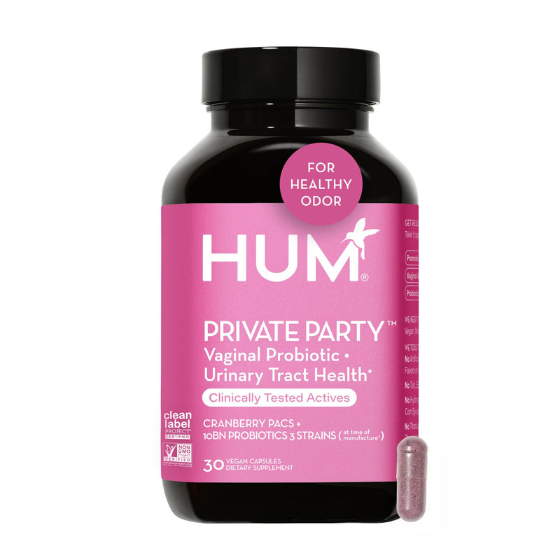 [Australia] - HUM Private Party Vaginal Probiotics for Women's pH Balance- Cranberry & Lactobacillus Blend -Womens Vaginal Health Supplement - Promote Healthy Vaginal Odor & Vaginal Flora - (30-Day Supply) 30-Day Supply 