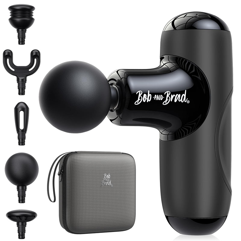 [Australia] - BOB AND BRAD Q2 Mini Massage Gun, Pocket-Sized Deep Tissue Massager Gun, Portable Percussion Muscle Massager Gun, Ultra Small & Quiet Muscle Massage Gun with Carry Case, Home Gym Travel, Black Q2 Mini (Black - Recovery Anywhere) 
