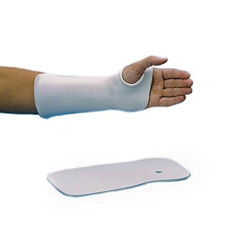 [Australia] - Rolyan Thumb Hole Wrist Cock-Up Splint, Polyform - Solid 1/8" (3.2mm), Large 3/PK, PreCut Splint, Thermoplastic Material, Promotes Recovery, Controls Ulnar & Radial Deviation, Wrist Support 