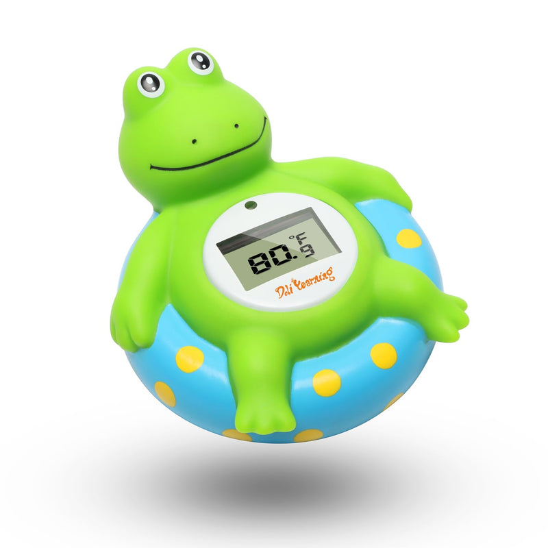 [Australia] - Doli Yearning Baby Bath Thermometer with Room Temperature| Fahrenheit and Celsius|Frog Lovely Shape|Kids' Bathroom Safety Products| Bath Toys… Blue 