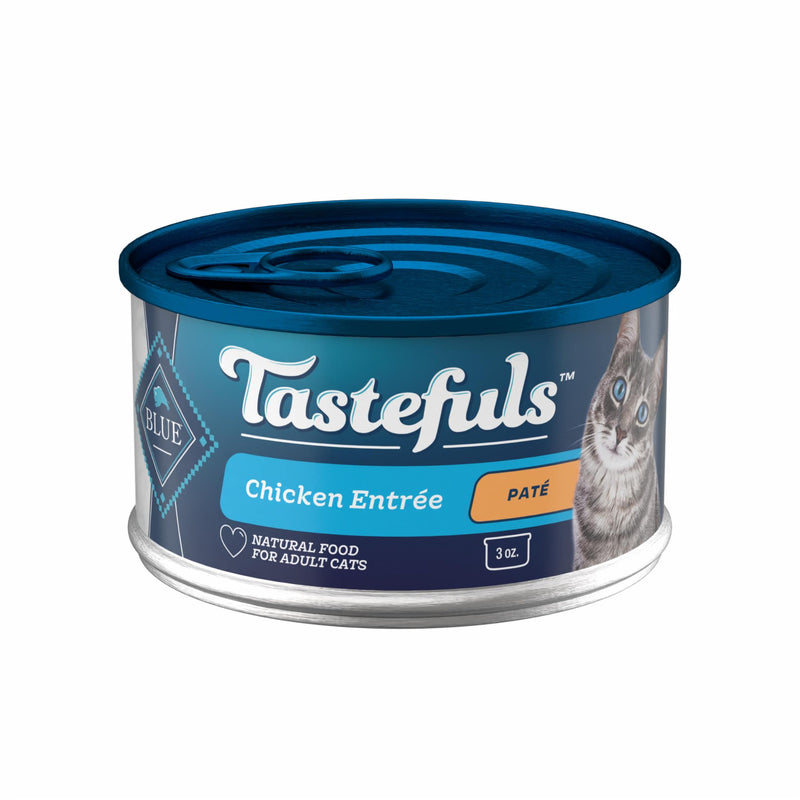 Blue Buffalo Tastefuls Chicken Paté Wet Cat Food, 3 oz, 24 ct | Real Chicken First, Paté Style, No Chicken By-Product, Corn, Wheat, or Soy 3 Ounce (Pack of 24)