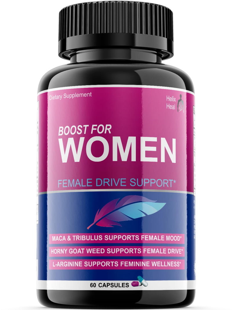 [Australia] - Female Libido Booster for Women - Energy Booster w. Hornygoatweed for Women, Maca Root - Tribulus - Ginseng & L-Arginine - Hormone Balance for Women - 30 Day Supply (60ct), Made-in-USA 