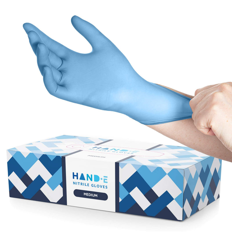 [Australia] - Blue Nitrile Disposable Gloves Medium | 100-Pack | Latex-Free for Medical, Surgical, Cleaning, Food Prep, Cooking, Tattoo, Hair Dye, Mechanics Non-Rubber Non-Plastic 