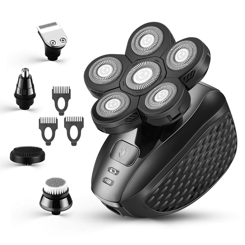 Head Shavers for Men - Upgraded Multifunctional Bald Head Shaver, Waterproof Electric Razor for Men Cordless Rechargeable Shaving Grooming Kit (Gray) Gray