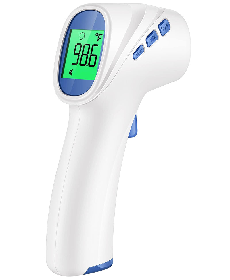 [Australia] - No-Touch Thermometer for Adults and Kids, Digital Thermometer with Fever Alarm, Fast Accurate Results, Easy for All Ages, Basal Thermometer White 