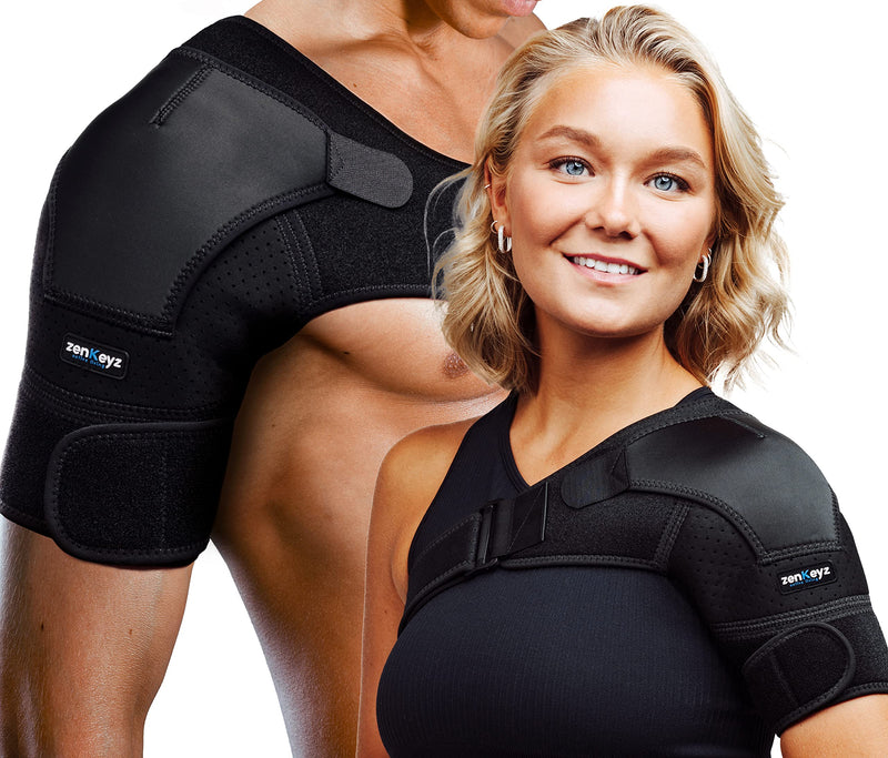 [Australia] - ZENKEYZ Shoulder Brace for Men & Women, Size rage XS-3XL, Torn Rotator Cuff, Tendonitis, Dislocation, Pain, Neoprene Shoulder Compression Sleeve Wrap (Copper Compression, L/XL) Copper Infused Black 