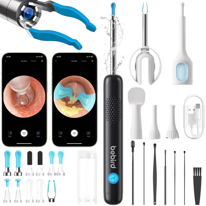[Australia] - BEBIRD R1 Ultra Ear Wax Removal, Ear Cleaner with Camera Ear Scope, Wax Remove Ear Pick with Ear Otoscope Tweezers, Visual Dropper Cleaning Kit, Ear/Nose/Throat Examination Tool for Family 