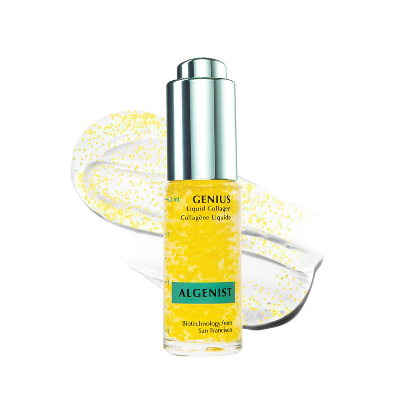 Algenist GENIUS Mini Liquid Collagen Serum - Firming & Hydrating Vegan Face Serum with Alguronic Acid + Vitamin E - Helps Visibly Minimize Fine Lines + Wrinkles & Improve Elasticity (0.21 oz) 0.21 Fl Oz (Pack of 1)
