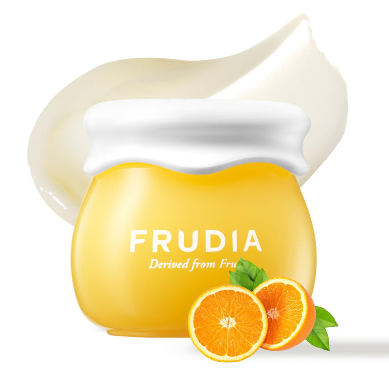 FRUDIA Citrus Brightening Cream (0.35 oz) - Brightening and Vitamin-Rich Korean Face Moisturizer w/61% Citrus Peel Extract, Niacinamide & Vitamin C | Vegan & Cruelty Free 0.35 Fl Oz (Pack of 1)