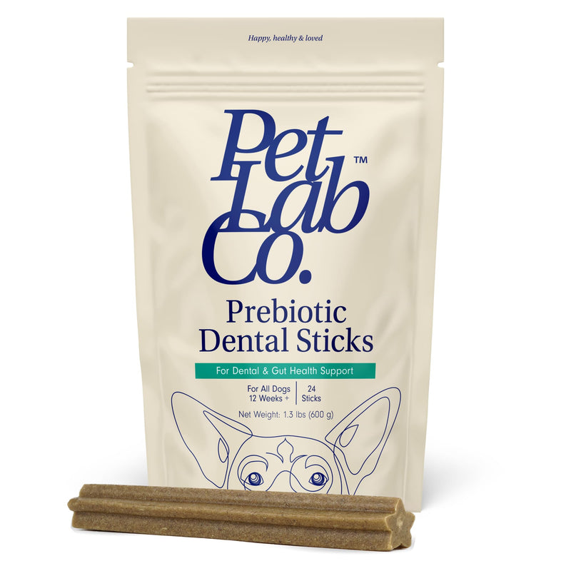 PetLab Co. Dental Sticks – Dog Dental Chews -Target Plaque & Tartar Build-Up at The Source - Designed to Maintain Your Dog’s Oral Health, Keep Breath Fresh and Provide Digestive Help (24 Sticks) Prebiotic 24 Count (Pack of 1) - PawsPlanet Australia