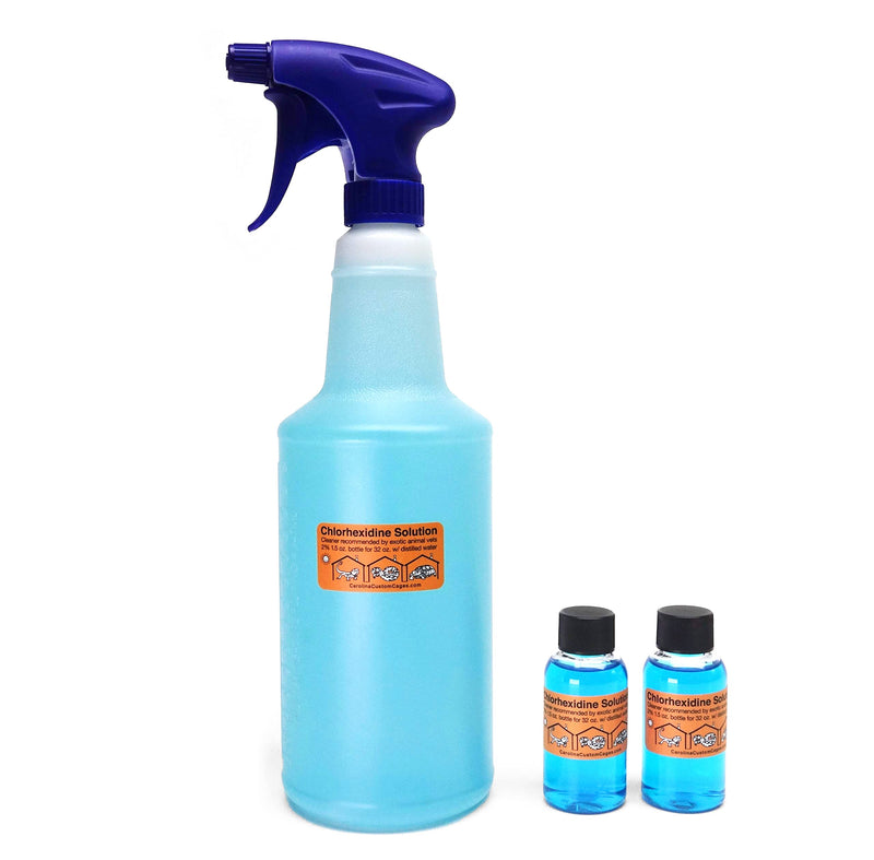 CAROLINACUSTOMCAGES Chlorhexidine Solution 2%; 32 oz. Sprayer, Plus 2 Refills - PawsPlanet Australia