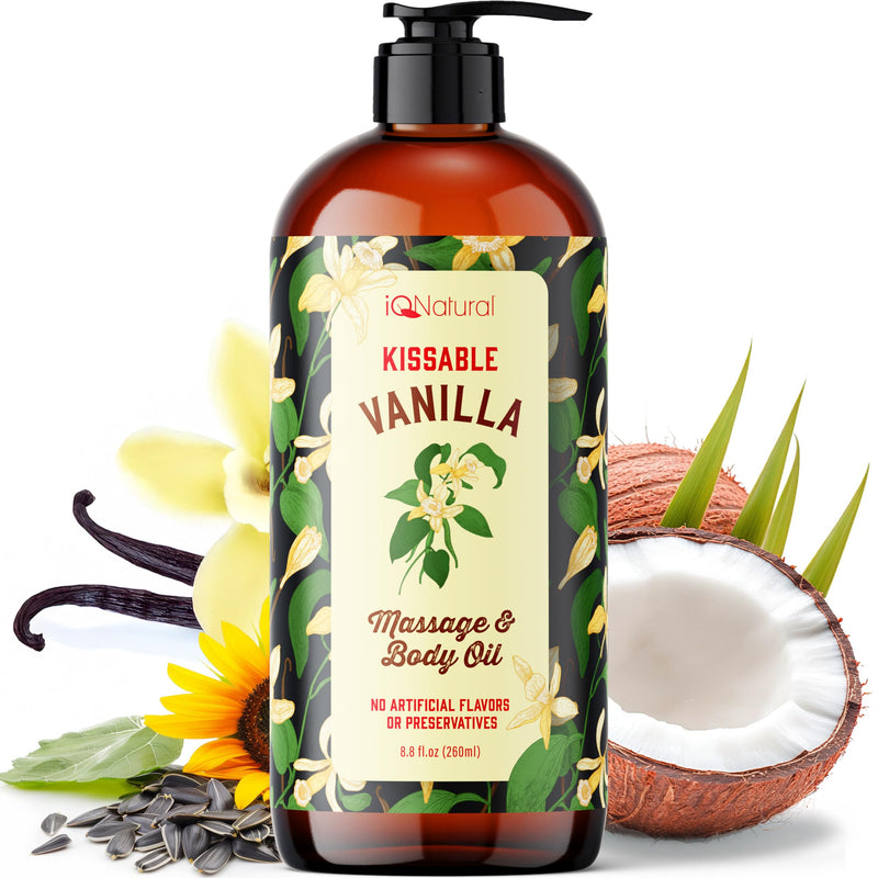 [Australia] - Fractionated Coconut Oil for Skin, Edible Massage Oils for Date Night, Oil for Massage Therapy, BodyOil for Intimacy, Sensual Massage, Warming Massage Oils for Date Night Heat Edible - 8oz 