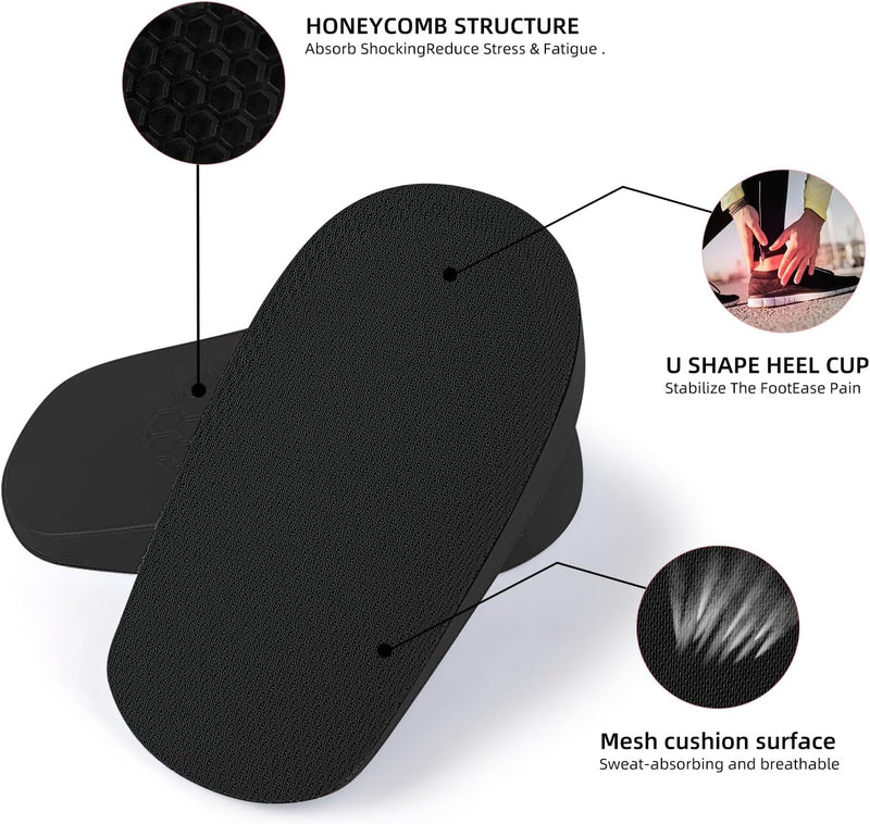 [Australia] - Ailaka Gel Height Increase Insoles 1 Pair, Invisible Shoe Lifts Inserts, Elastic Shock Absorption Heel Cushion Pads for Men Large (Pack of 1) 