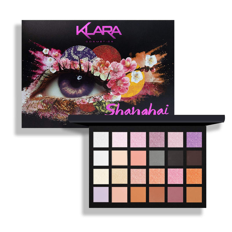 [Australia] - Klara Cosmetics 24 Eyeshadow Palette - Eye Makeup Palette with Matte, Shimmer and Metallic Finishes - Face Makeup Palette - Shanghai - 2.5 oz 