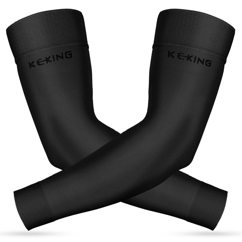 [Australia] - Lymphedema Compression Arm Sleeves with Silicone Band for Men Women (Pair), 20-30 mmHg Graduated Compression for Lipedema, Edema, Post Surgery Recovery, Swelling, Pain Relief, Black S Small (1 Pair) 20-30mmhg Black (With Silicone Band) 