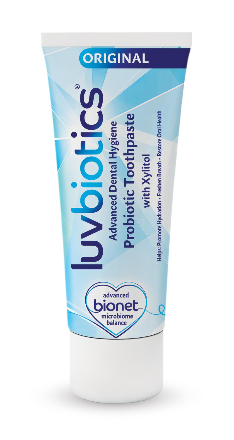 Luv Biotics Original Mint Toothpaste with Oral Probiotics & Xylitol for Fresh Breath, Cavity Protection, Gum Health & Microbiome Balance – SLS Free, No Parabens – 75ml 1