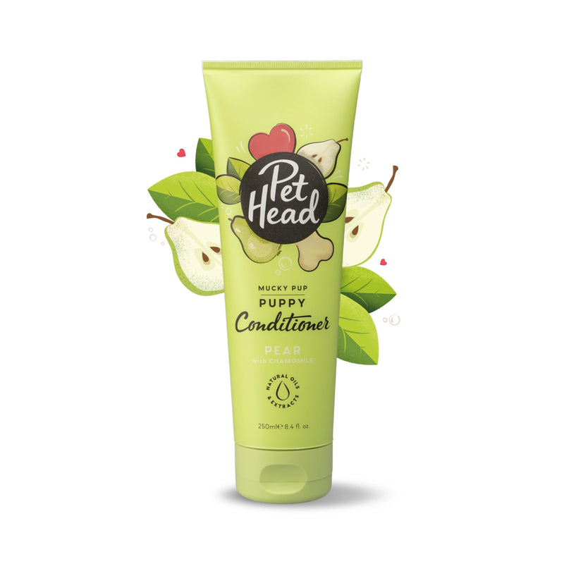 Pet Head Mucky Pup Puppy Conditioner | Pear Scent | Conditioner for Puppies from 8 Weeks | Professional Grooming | Vegan | pH-Neutral | Gentle Formula for Puppies | Made in USA | 8.4 fl. oz. - PawsPlanet Australia