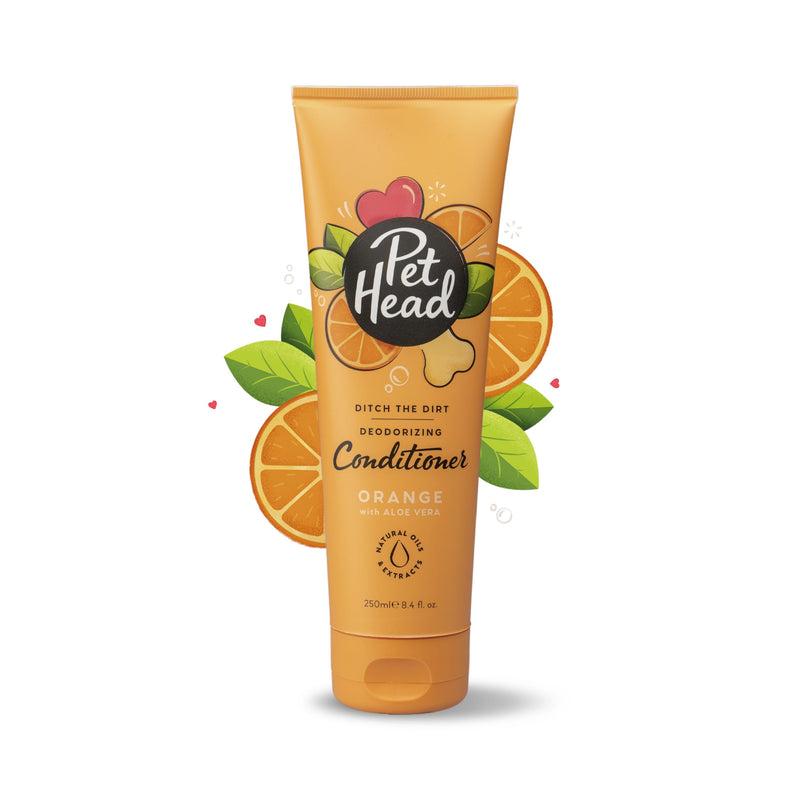 Pet Head Ditch The Dirt Dog Conditioner | Orange Scent | Deodorizing Conditioner for Smelly Dogs | Deep Cleans and Removes Odors | Vegan | Gentle Formula for Puppies | Made in USA | 8.4 fl. oz. - PawsPlanet Australia