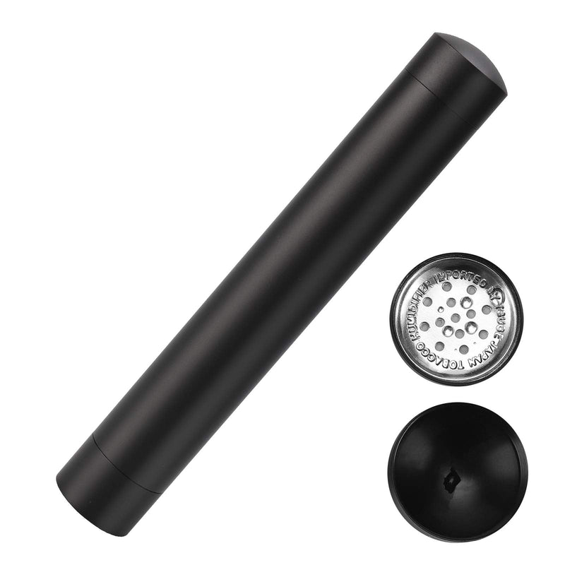 [Australia] - Air Tight Smell Proof Metal Cigar Case Tube with Built in Humidifier (Black) Black 