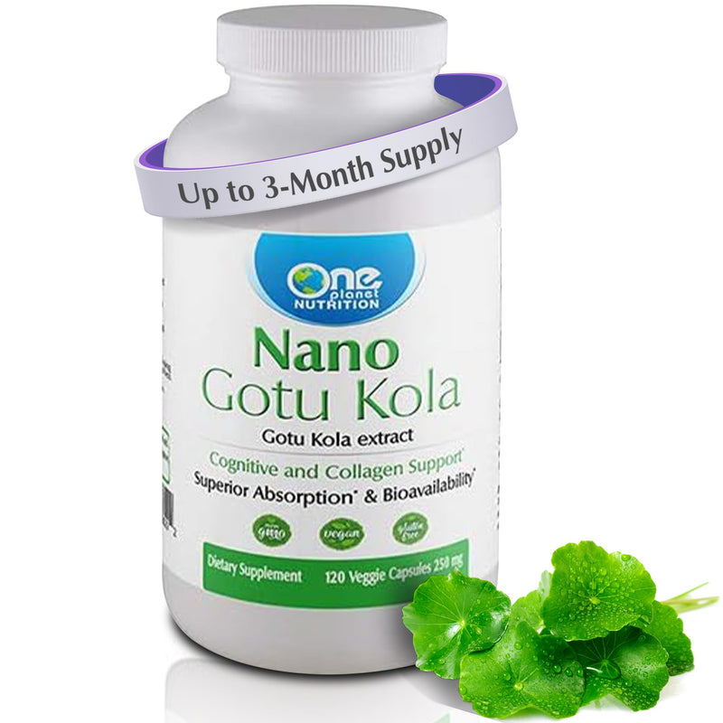 [Australia] - Nano Gotu Kola 250 mg Veggie Capsules (120 Servings), Gotu Kola Extract, Nano for Enhanced Absorption, Enhances Brain Function & Collagen Synthesis, Non-GMO, Vegan, Gluten-Free Capsule 