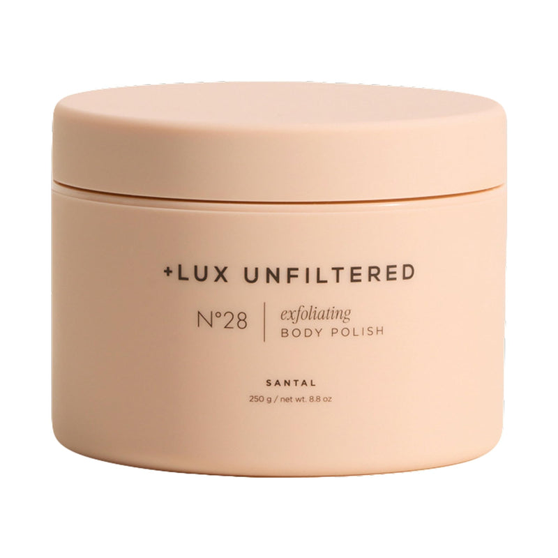'+ Lux Unfiltered - N°28 Nude Beach Exfoliating Body Polish | Exfoliating Body Scrub in Santal - Sugar Scrub with Shea Butter, Passion Fruit Oil & Vitamin E - Vegan & Cruelty Free