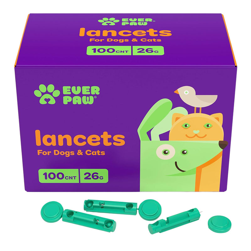 [Australia] - Pet Lancets for Diabetes Testing, Glucose Monitoring for Dog & Cat, Extended Needle Glucose Monitor Lancets, Thick 26-Gauge for Medium to Larger Breed Animals, 100 Count 26 Gauge 