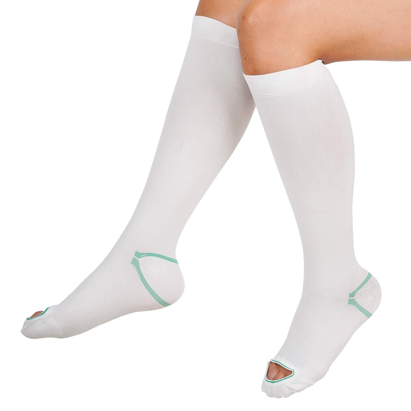 [Australia] - Anti Embolism Compression Stockings, Knee High Unisex Ted Hose Socks 15-20 mmHg Moderate Level Large (1 Pair) 