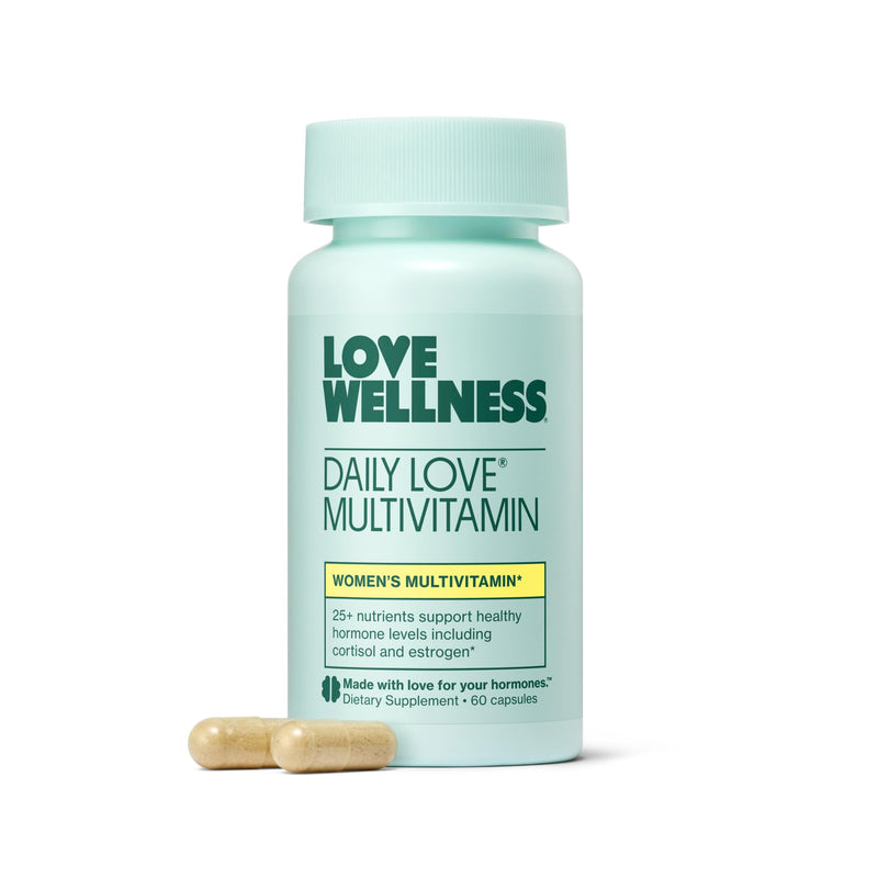 Love Wellness | Daily Love Multivitamin for Women | 30-Day Supply Capsules | Women's multivitamin, Contains Vitamin C, D, Iron, Calcium, Zinc, Biotin, Magnesium, 60 capsules, Easy to take