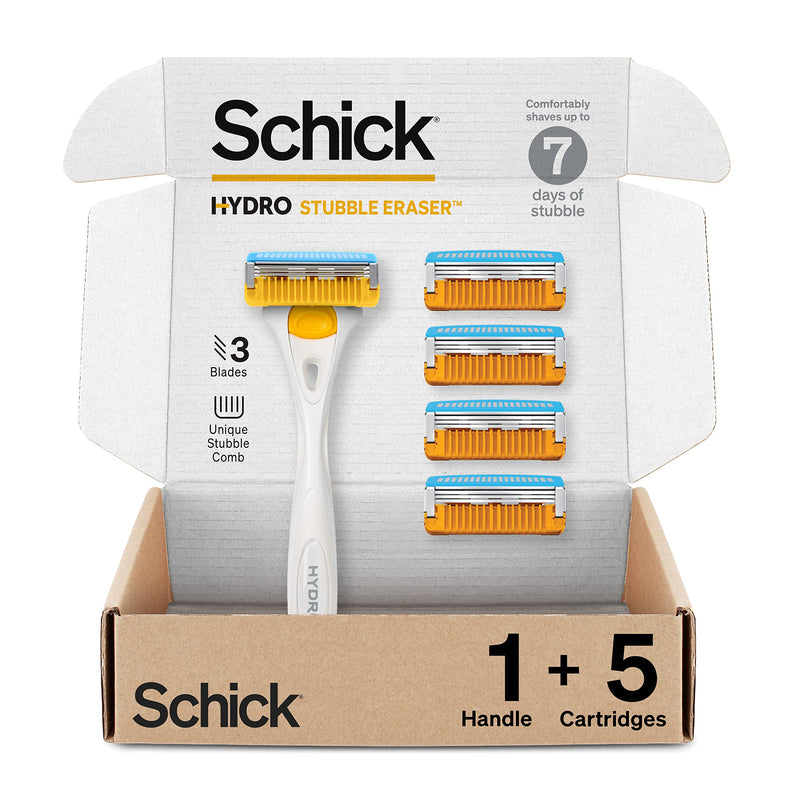 [Australia] - Schick Hydro Stubble Eraser Kit — Schick Stubble Eraser Razor with Refills, Stubble Razor with 5 Razor Blades 1 Count (Pack of 1) 