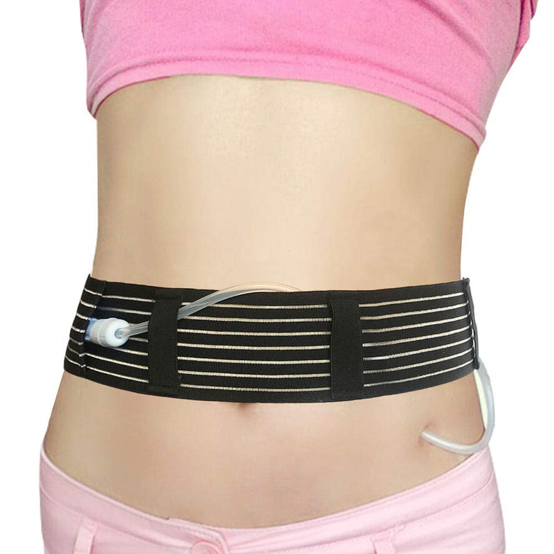 [Australia] - Breathable Peritoneal Dialysis Belt Stretch G/Peg Feeding Tube Holder PD Catheter Covers Bag Drainage Abdominal Fixation Medical Nursing Supplies, Medium(28-41 Inch) Black Medium(28-41 Inch) 