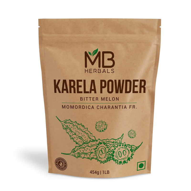[Australia] - MB Herbals De-Seeded Karela Powder 454 Gram | 1 LB / 16 oz | 100% Pure Bitter Melon Powder | Momordica charantia Fr. | No Preservatives | Non GMO | Gluten Free 