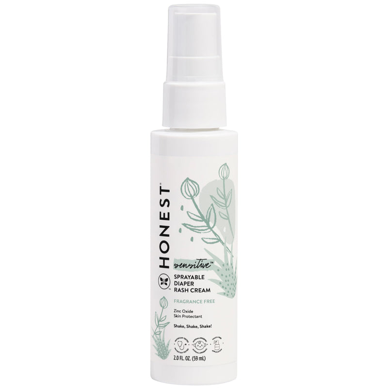 [Australia] - The Honest Company Baby Diaper Rash Cream Spray | Moisturizing + Calming Zinc Oxide | Hypoallergenic, Dermatologist Tested, Cruelty Free | 2 fl oz 2 Fl Oz (Pack of 1) 