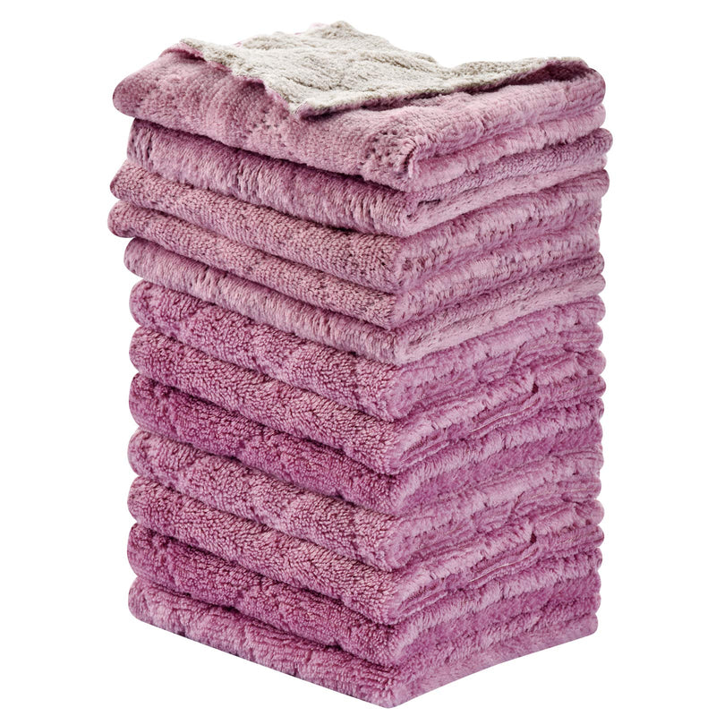 [Australia] - 12PCS Kitchen Towels Dish Towels, Multipurpose Reusable Dish Cloths, Double-Sided Microfiber Cleaning Rags for Furniture, Car, Tea, Bowl, 10x 6 inch 