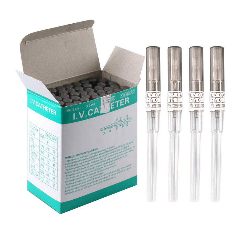 [Australia] - Pack of 50 Catheter Piercing Needles Tattoo Piercings Tool (16G) 16G 