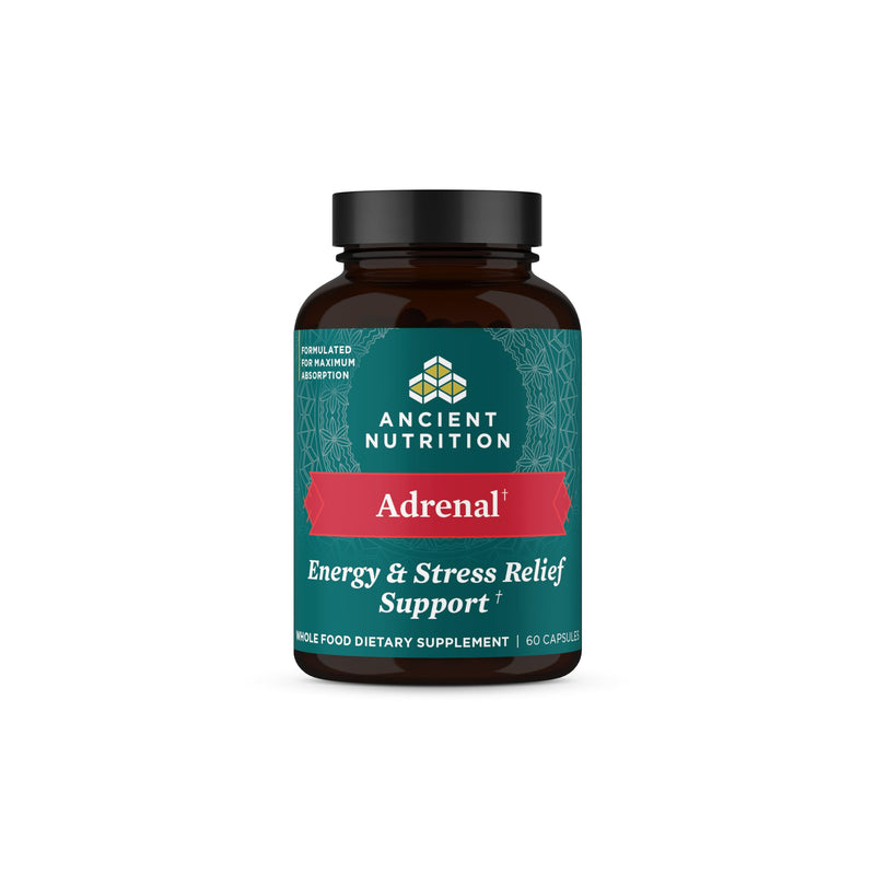 [Australia] - Ancient Nutrition Adrenal Support with Ashwagandha Supplement, Helps Reduce Stress & Fatigue, Paleo and Keto Friendly, Gluten Free, 1300mg, 60 Capsules 