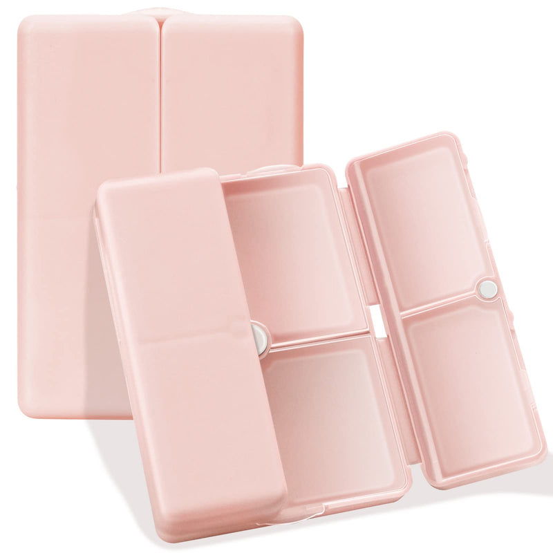 [Australia] - FYY Daily Pill Organizer, 7 Compartments Portable Travel Pill Case [Folding Design]Pill Box for Purse Pocket to Hold Vitamins,Cod Liver Oil,Supplements and Medication-Pink Small Pink 