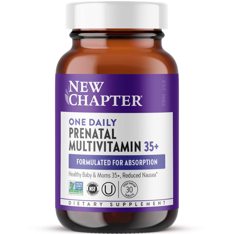 [Australia] - New Chapter Prenatal Vitamins, One Daily Prenatal Multivitamin Enhanced for Age 35+ with Methylfolate + Choline for Healthy Mom & Baby, Gluten Free & Non-GMO- 30 ct 30 Count (Pack of 1) 