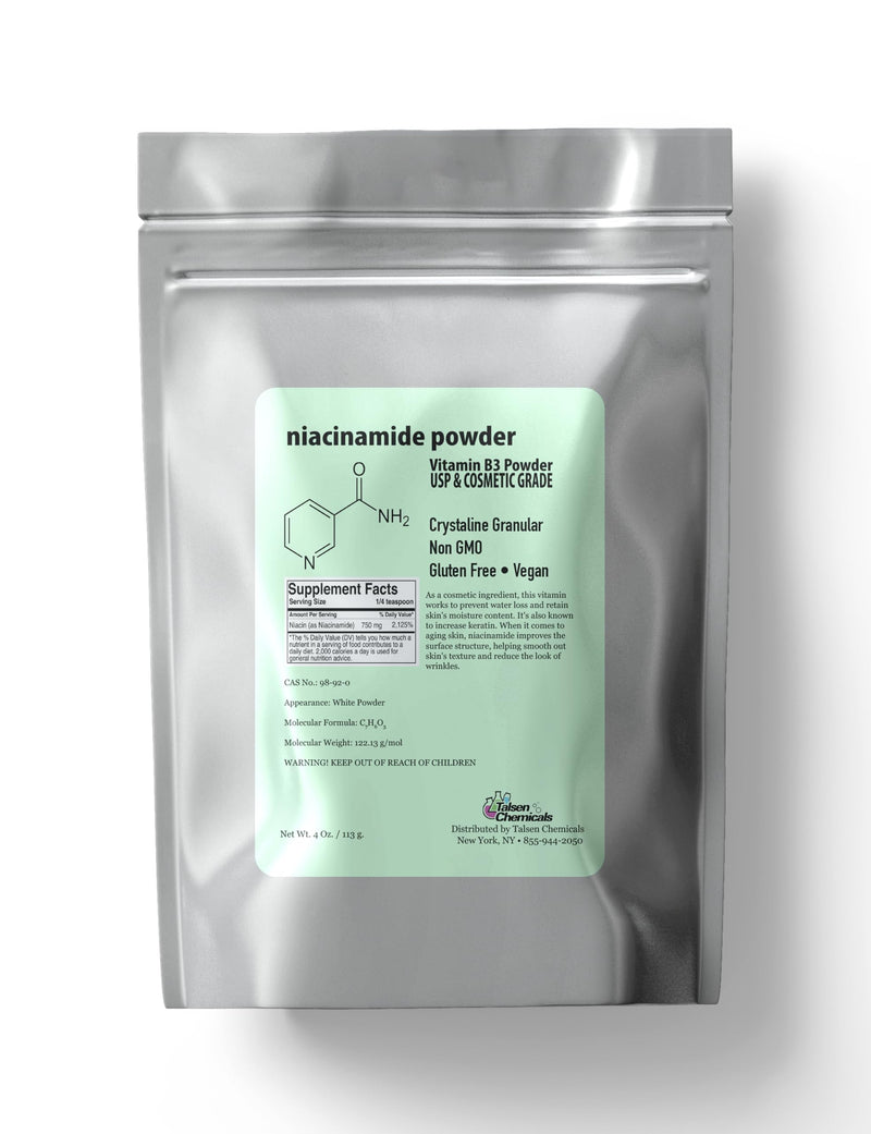 Pure Niacinamide Powder for Skin Care (Vitamin B3) DIY Niacinamide Serum, Niacin Powder (4 Ounce / 113 Gram) Cosmetic Grade 4 Ounce (Pack of 1)