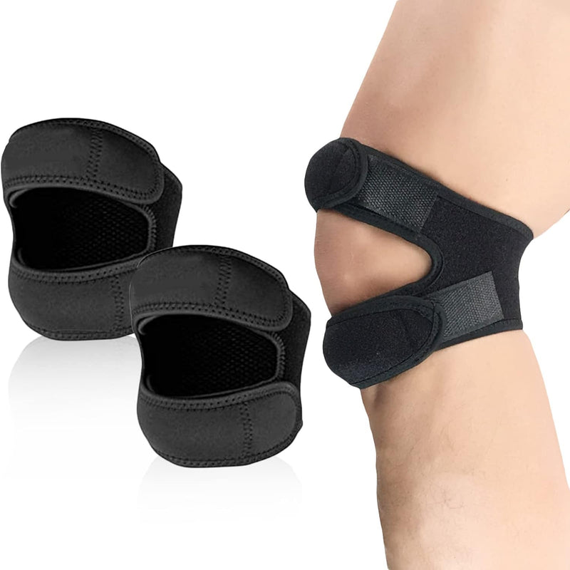 [Australia] - 2U2O Dual Patella Knee Strap for Pain Relief and Full Mobility, Adjustable Knee Stabilizing Brace Support for Running, Jumper, Tennis, Basketball, Arthritis, Tendonitis, Injury Recovery, Joint, Muscle S/M 