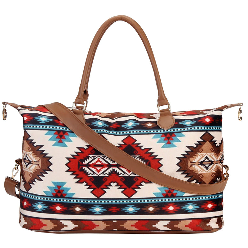 Weekender Bag Duffle Bag For Women Large Travel Tote Bag Overnight Weekend Bags With Shoulder Strap Cow Leopard Atzec…