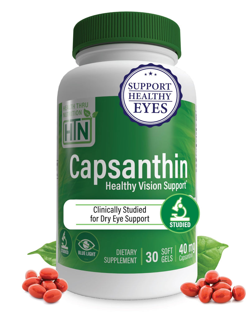 [Australia] - Health Thru Nutrition Capsanthin 40mg - Ultimate Eye Supplement | Healthy Vision Support & Blue Light Protection Dry Eye Relief as CapsiClear Derived from Capsicum Annuum | Pack of 30 