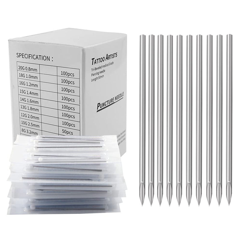 [Australia] - Piercing Needles - LQ 100Pcs 16G Body Piercing Needles Disposable Professional Piercing Needles for Body Ear Navel Nose Lip Nipple (16G 100PC) 16G 100PC 