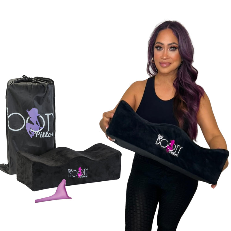 [Australia] - BBL Pillow After Surgery Lifting Cushions, Lightweight Butt Pillow with Female Urinal, Soft Cojin Post Operatorio BBL Butt Cushion, Booty Pillow BBL Post Surgery Supplies Black 