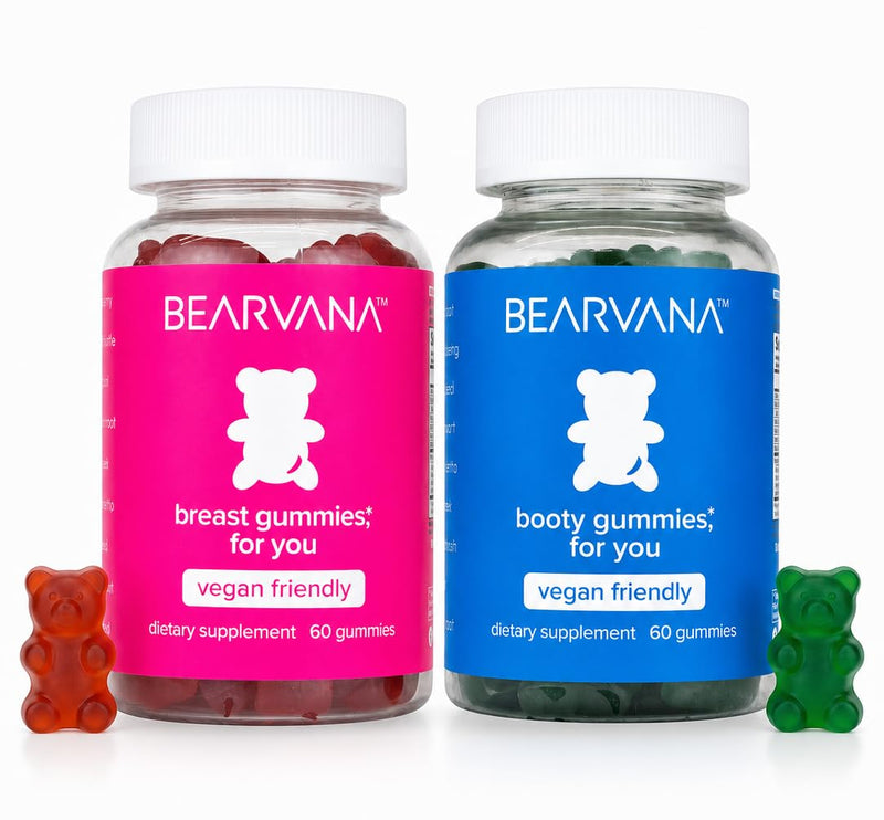 BEARVANA Top & Peach Support Women's Multivitamin Gummies, 120 CT(Berry) | Plant-Based Multivitamin Supplement for Women's Daily Wellness Support, Vegan-Friendly, Gluten-Free, Cruelty-Free and Non-GMO Combo Pack